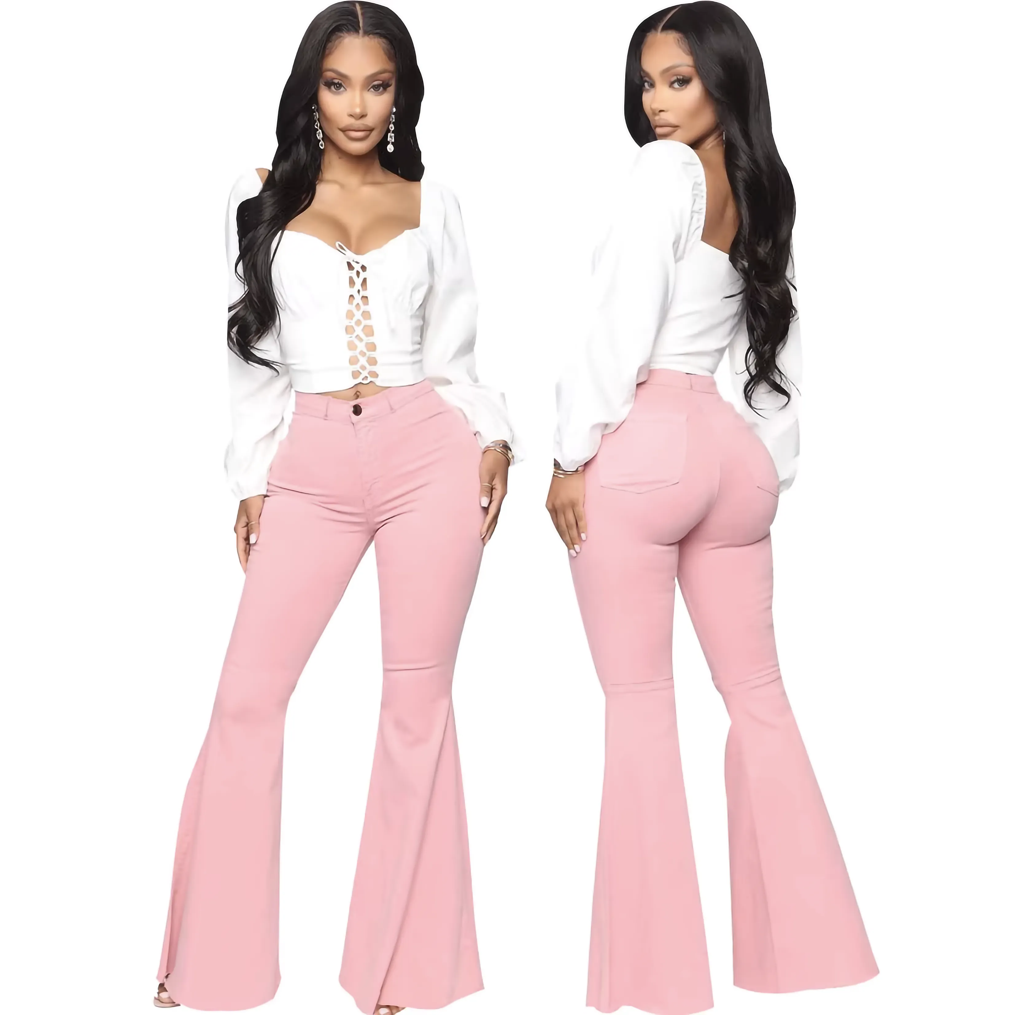 Plus Size Stretch High Waist Flare Jeans