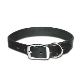 Premium Black Latigo Stitched Leather Dog Collar