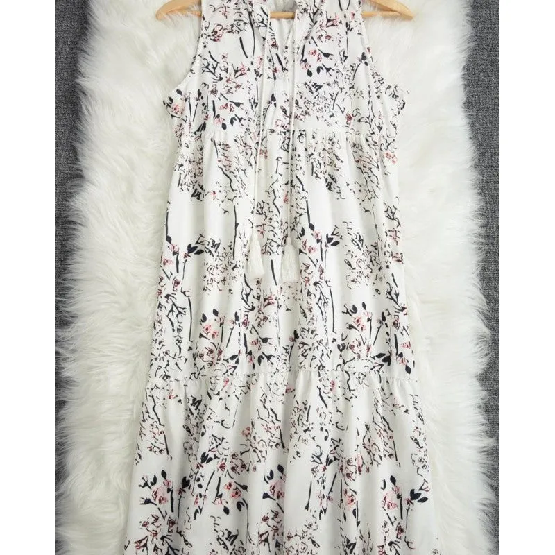 Printed Sleeveless Loose Lace Dress