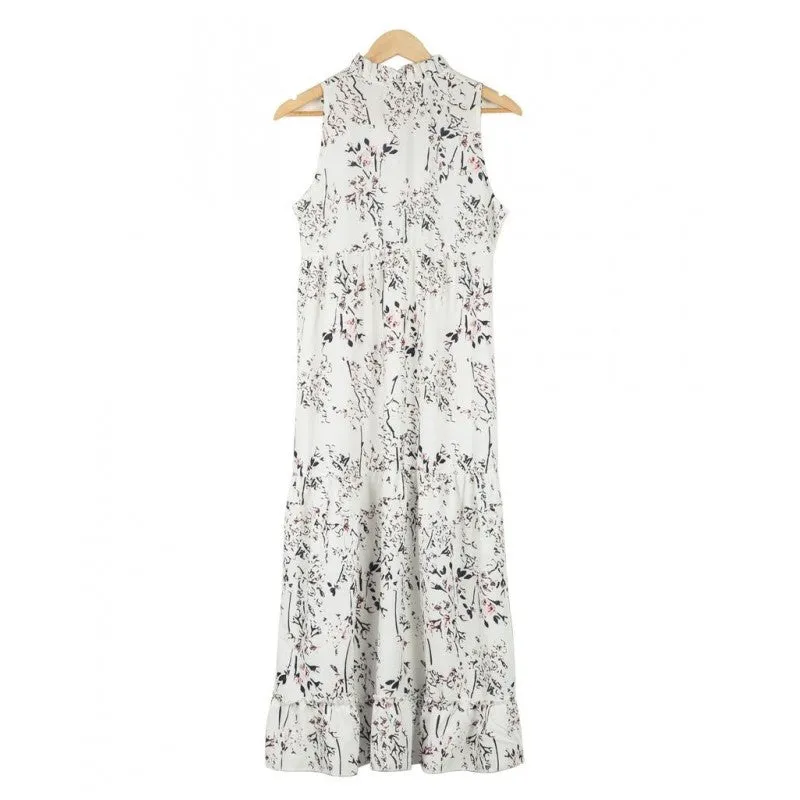 Printed Sleeveless Loose Lace Dress