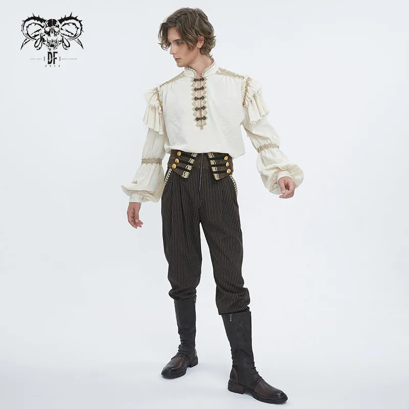 PT246 High waist turn-down men's leg-of-mutton pants