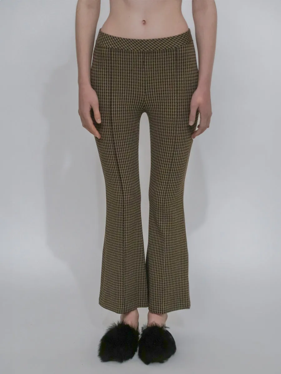 PULL-ON CROPPED FLARE - HOUNDSTOOTH