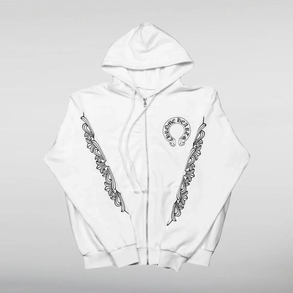 Pullover Black and White Chrome Hearts Hoodie