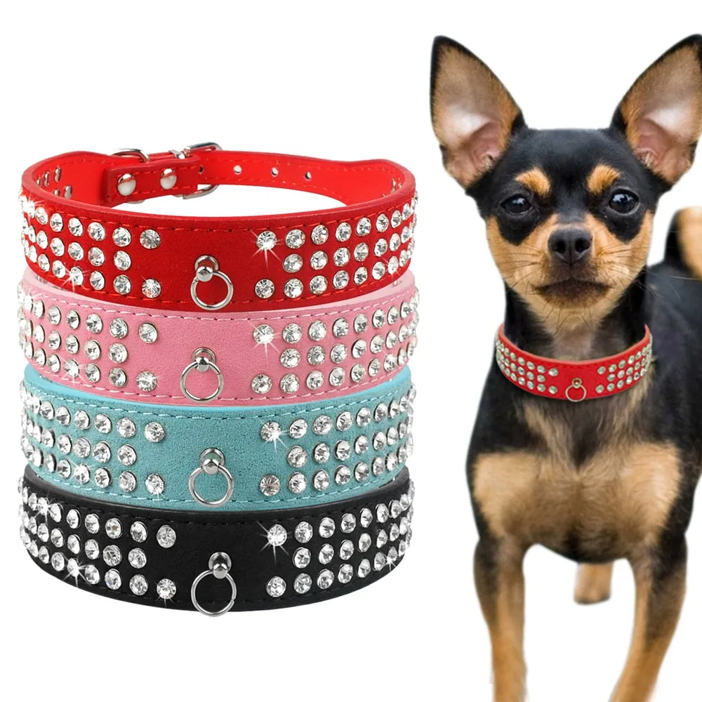 Puppy Cat Collars Adjustable Leather Bowknot