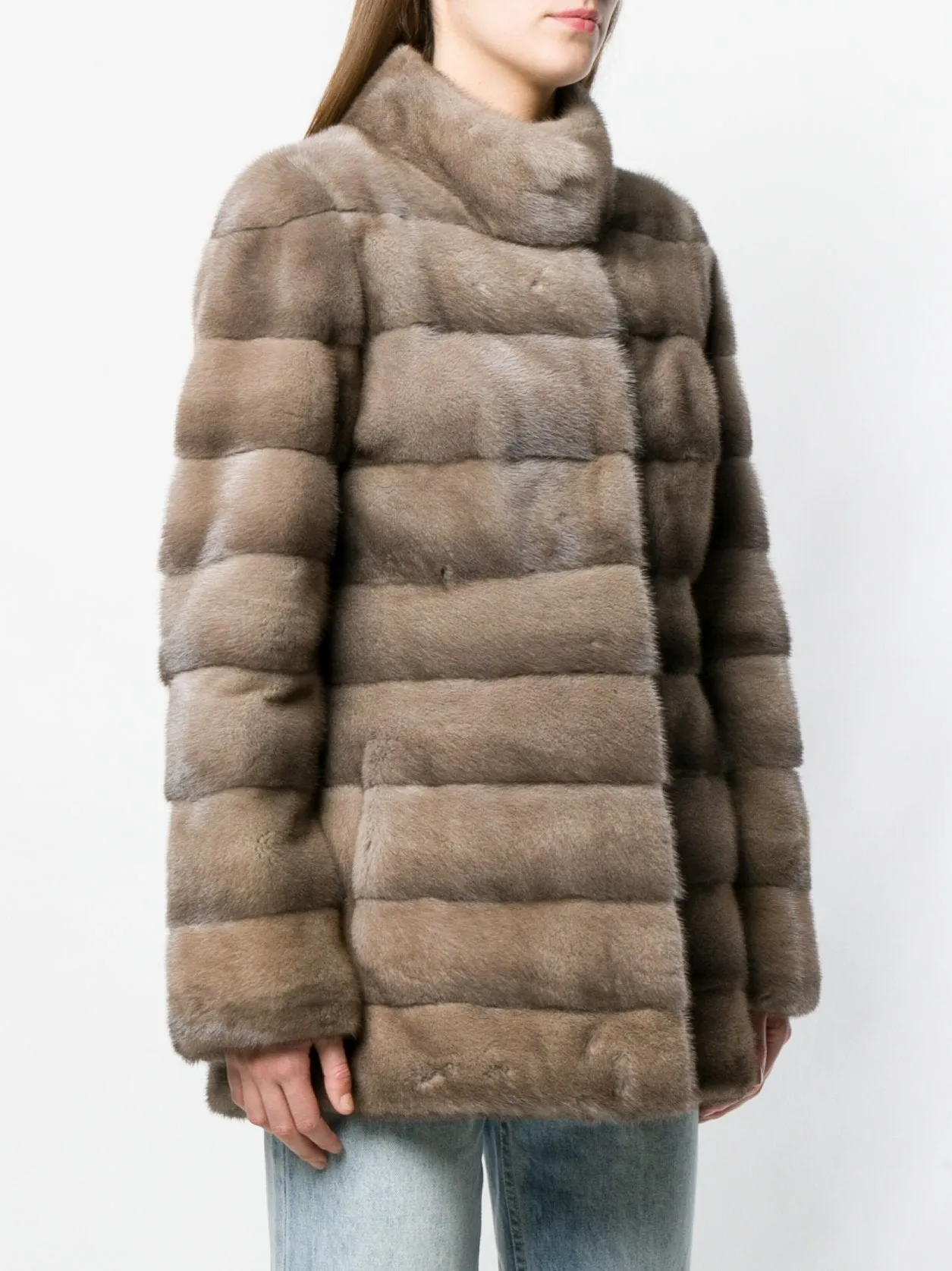 "VALENCIA" Mink Coat with Collar Short