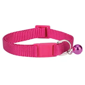 Raspberry Pink Savvy Tabby Nylon Cat Collar