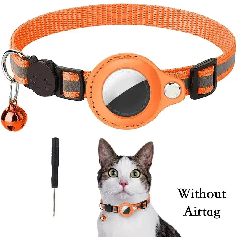 Reflective Cat Collar with Airtag Tracker