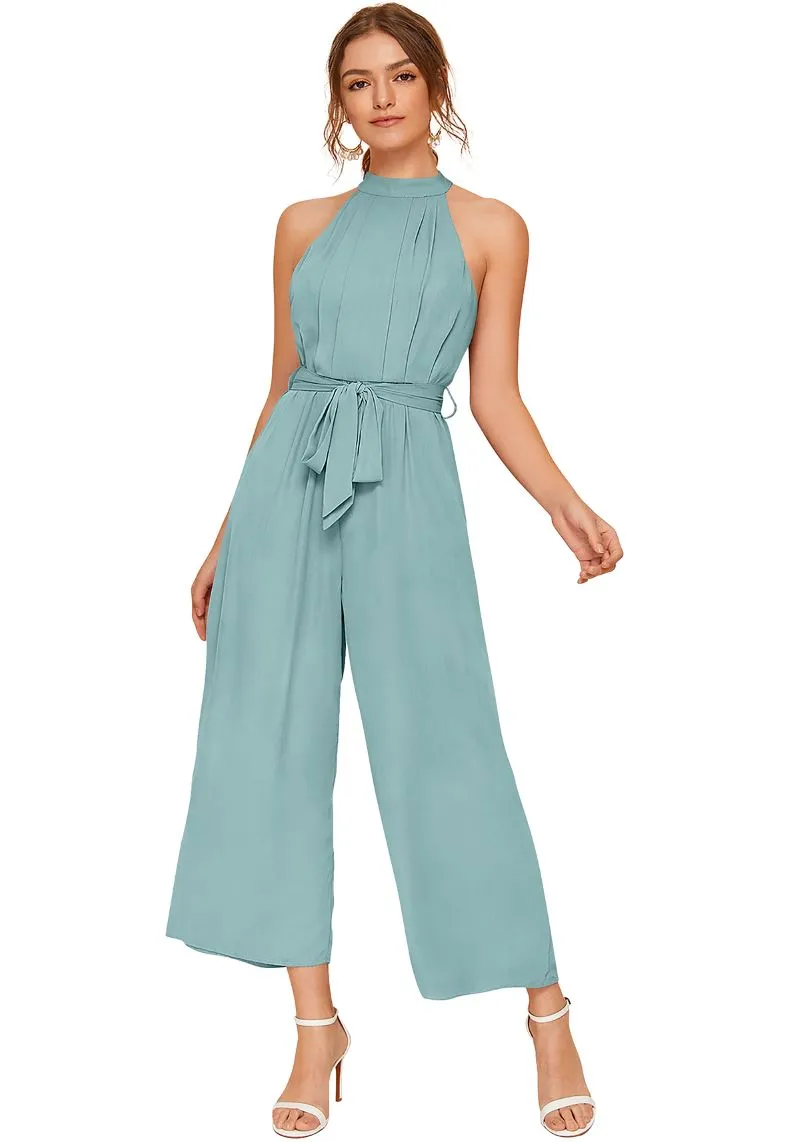 Ribbed Crop Maxi Jumpsuit for Women & Girls