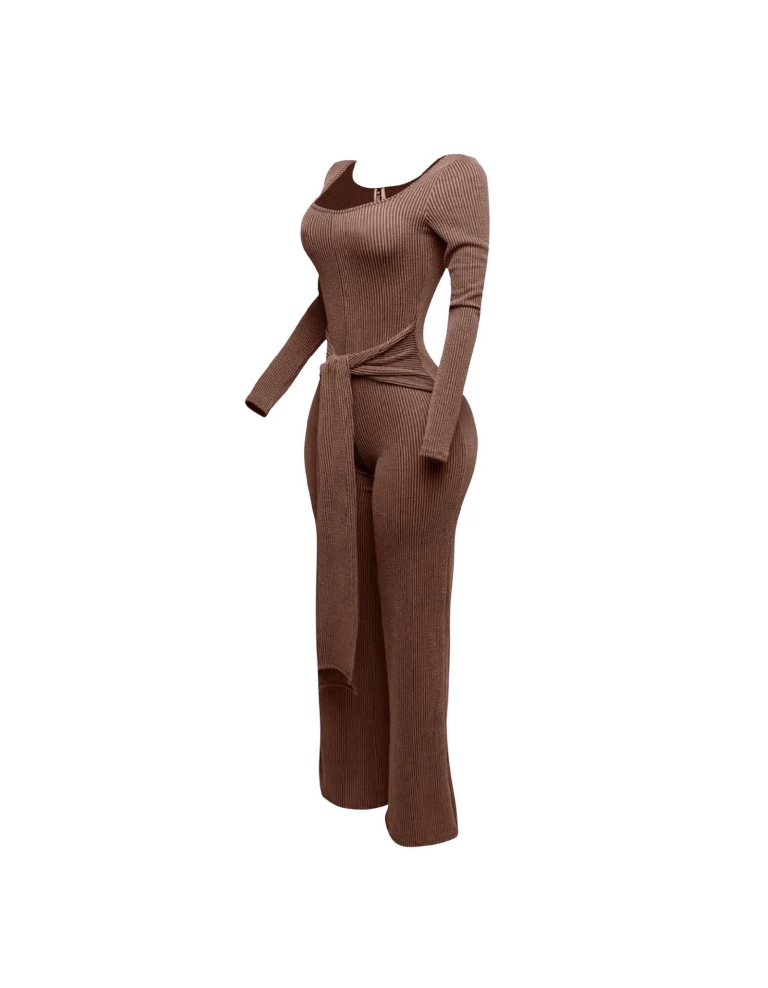 Ribbed Tie Jumpsuit