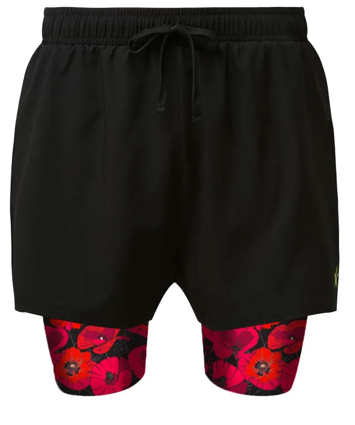 Sale 2 in 1 Double Layer Ultra Shorts | Poppy