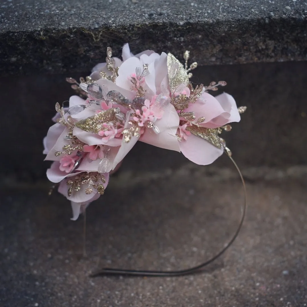 Simple pink/golds headband