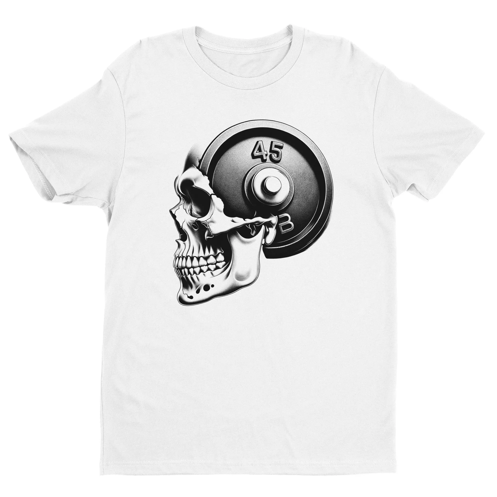 Skull Weightlifting Unisex Crewneck T-Shirt