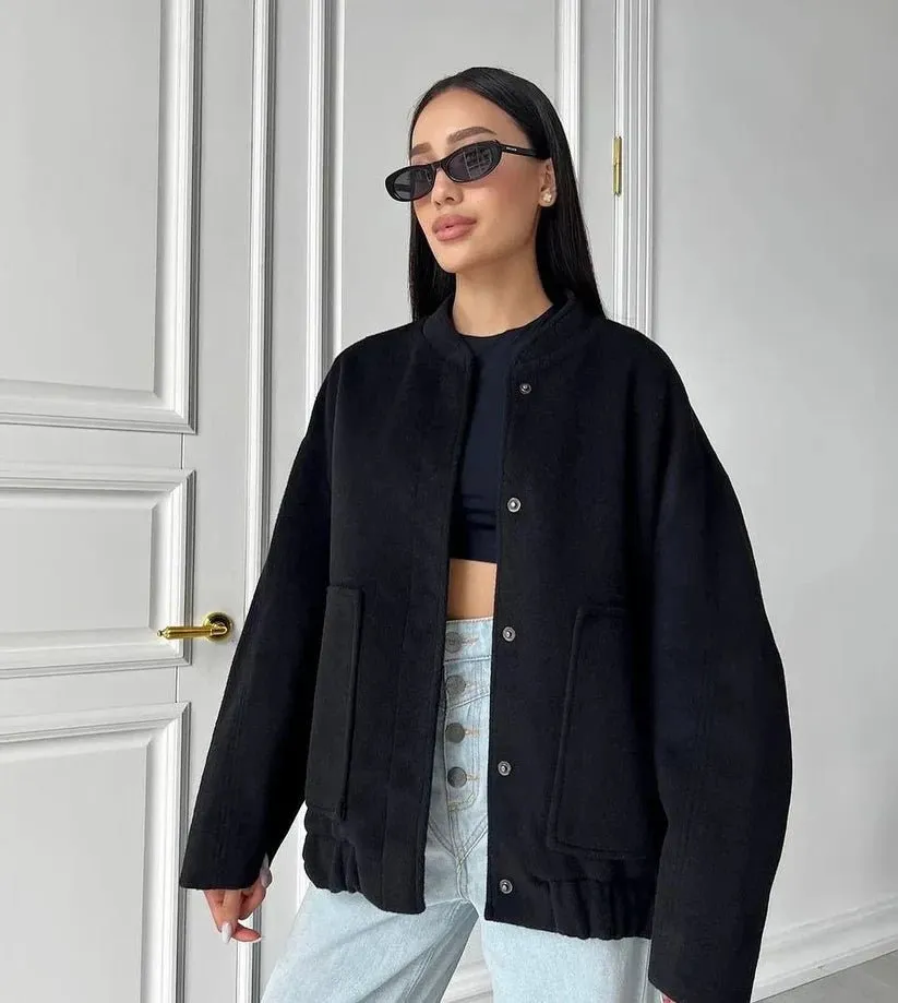 Snap-Button Bomber Jacket