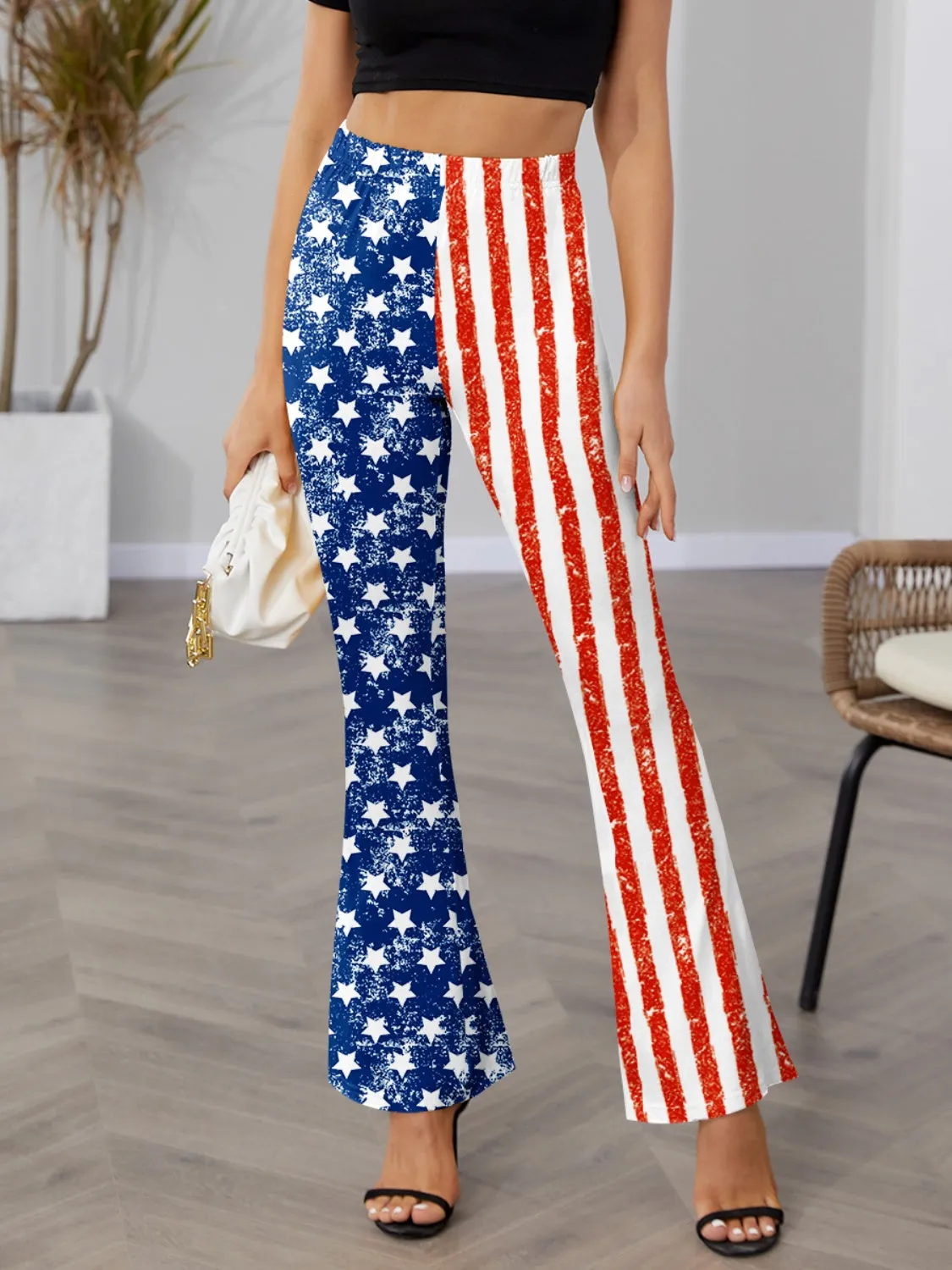 Stars & Stripes High Waist Bootcut Pants