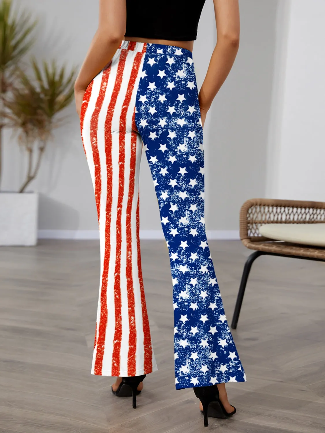 Stars & Stripes High Waist Bootcut Pants