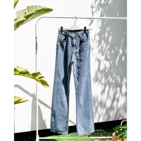 Straight light blue denim pants