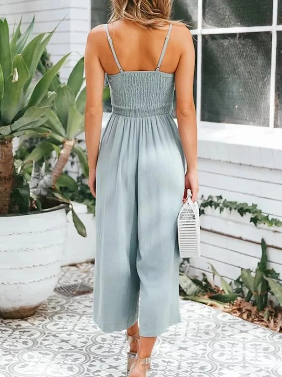 Street Sling Bow Tie Leisure Maternity Jumpsuit