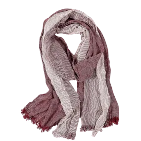 Striped Cotton & Linen Fashion Scarf – Lightweight & Stylish