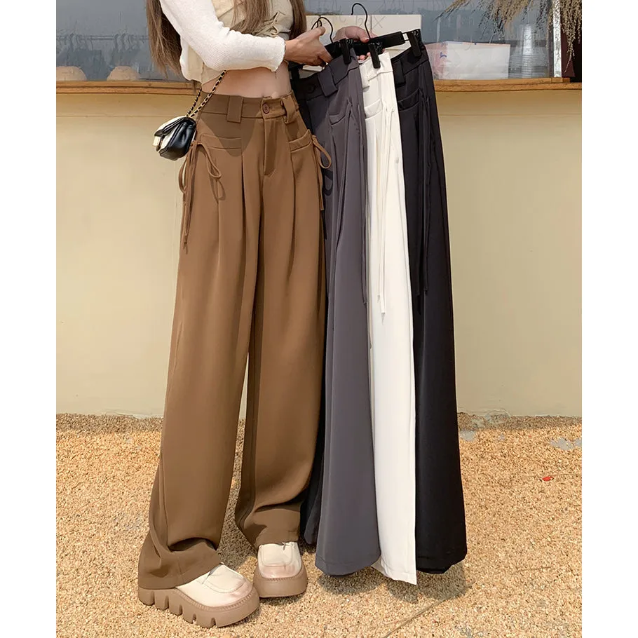 Suit Pants Straight-Leg High-Waist Trousers