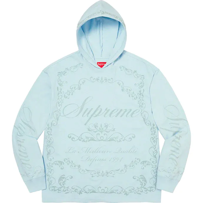 Supreme Celebr√© Blue Hooded Long Sleeve Shirt