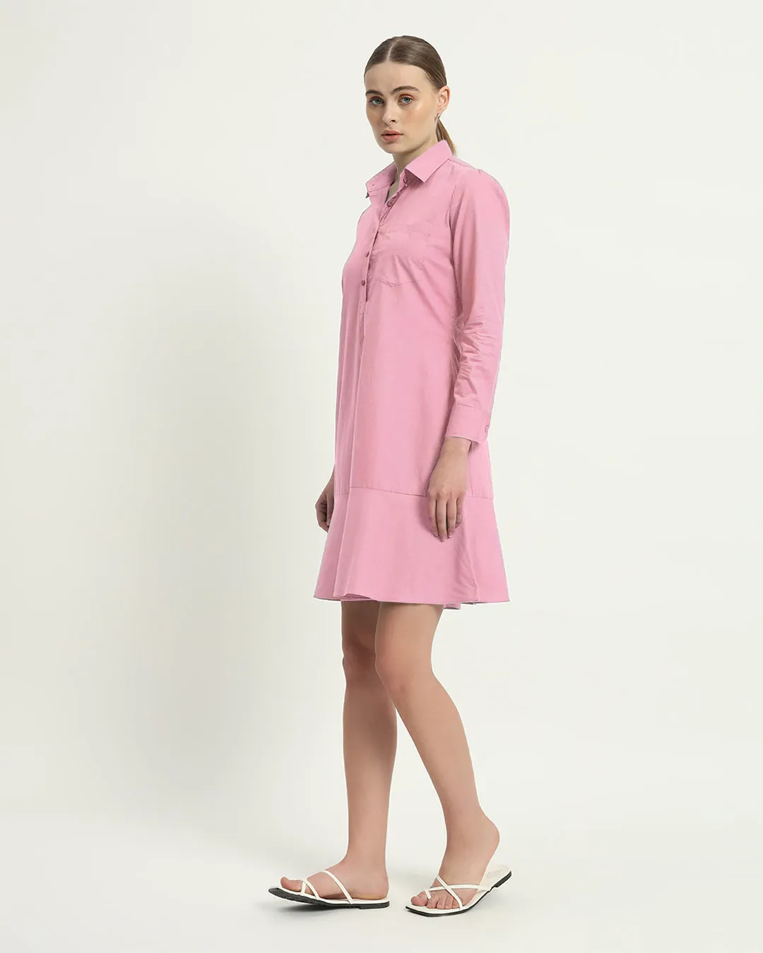 The Lyon Fondant Pink Cotton Dress