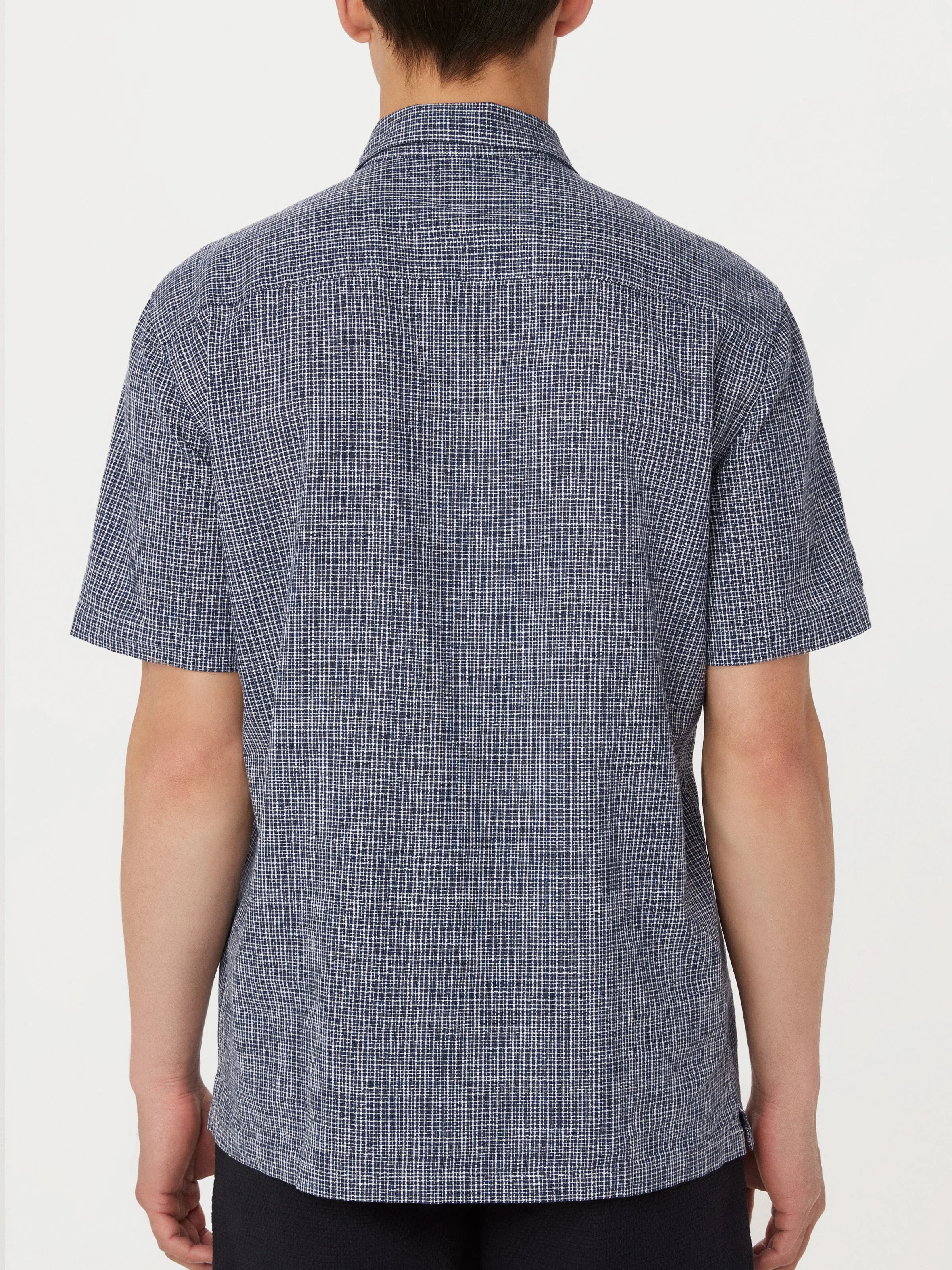 The Short Sleeve Hemp Shirt in Navy