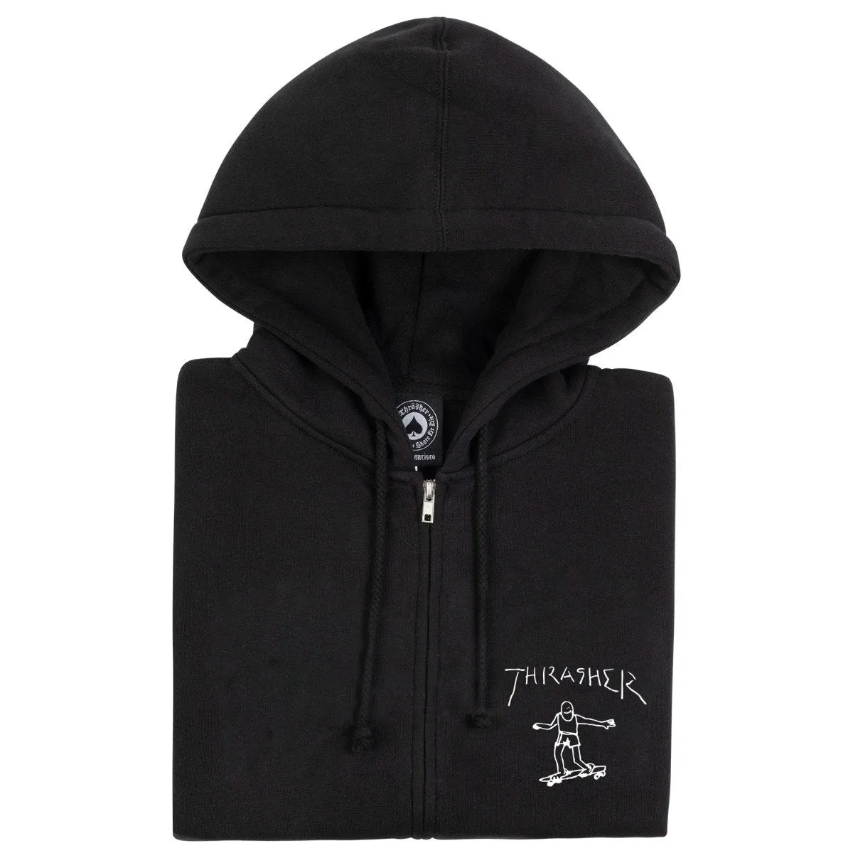 Thrasher Gonz Logo Zip Up Hoodie - Black