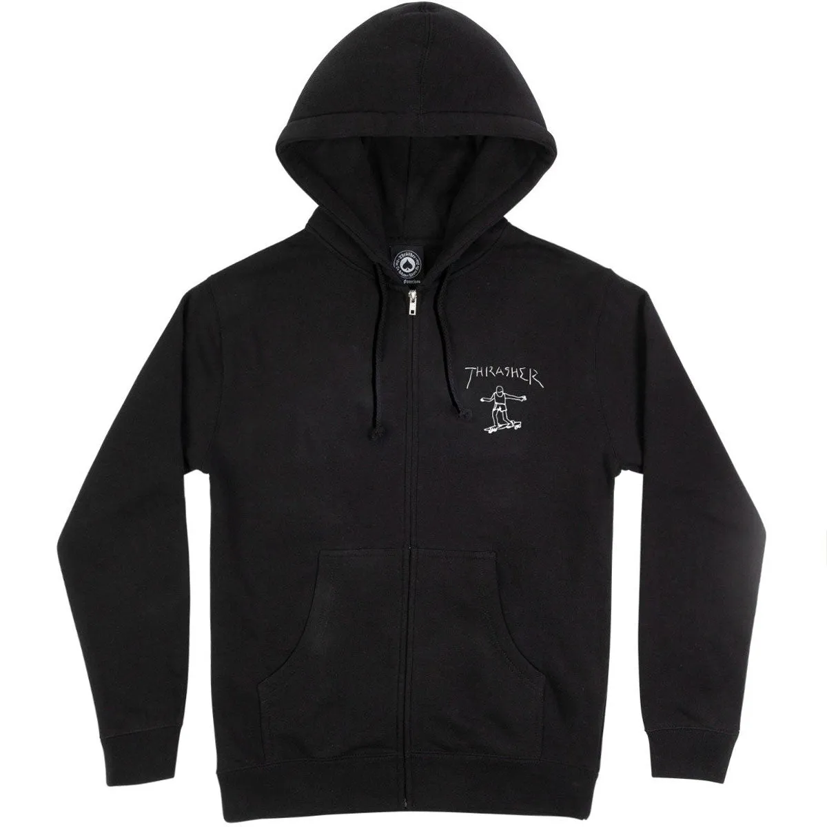 Thrasher Gonz Logo Zip Up Hoodie - Black