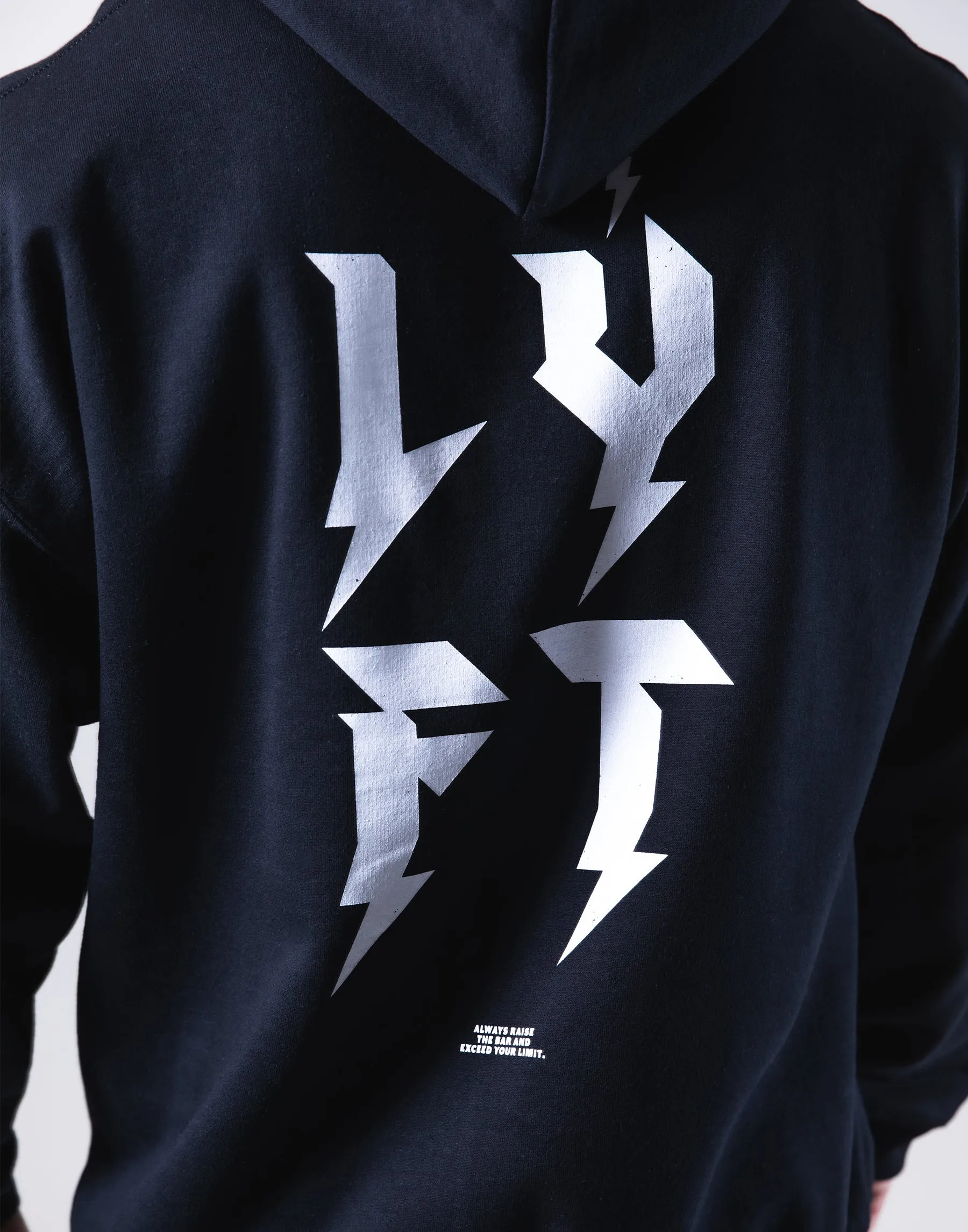 Thunder Logo Pullover Hoodie - Black