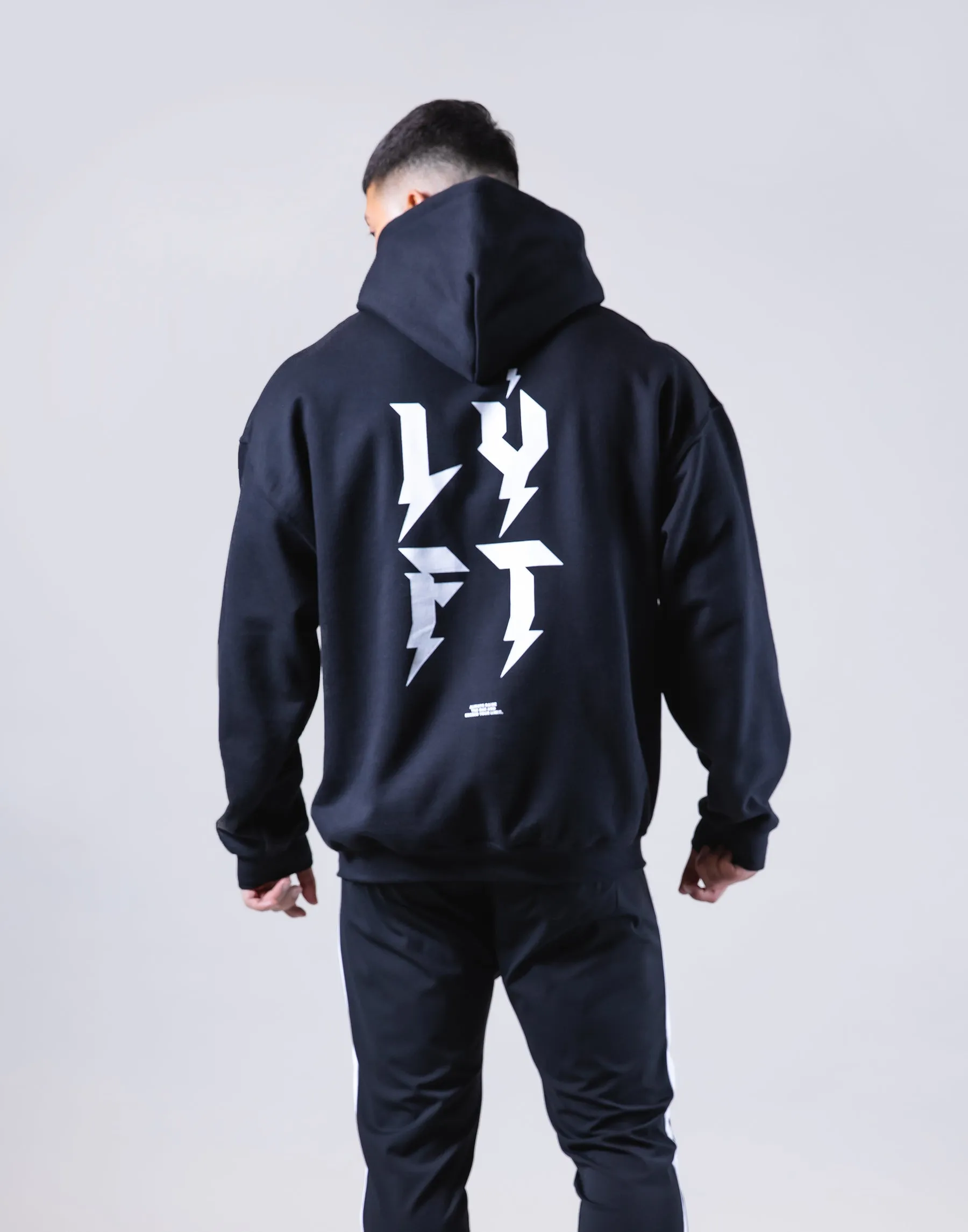 Thunder Logo Pullover Hoodie - Black