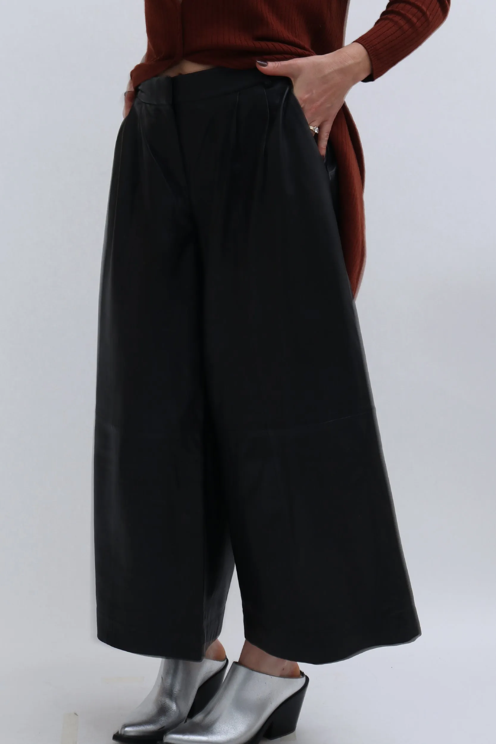 TIBI LEATHER CULOTTES