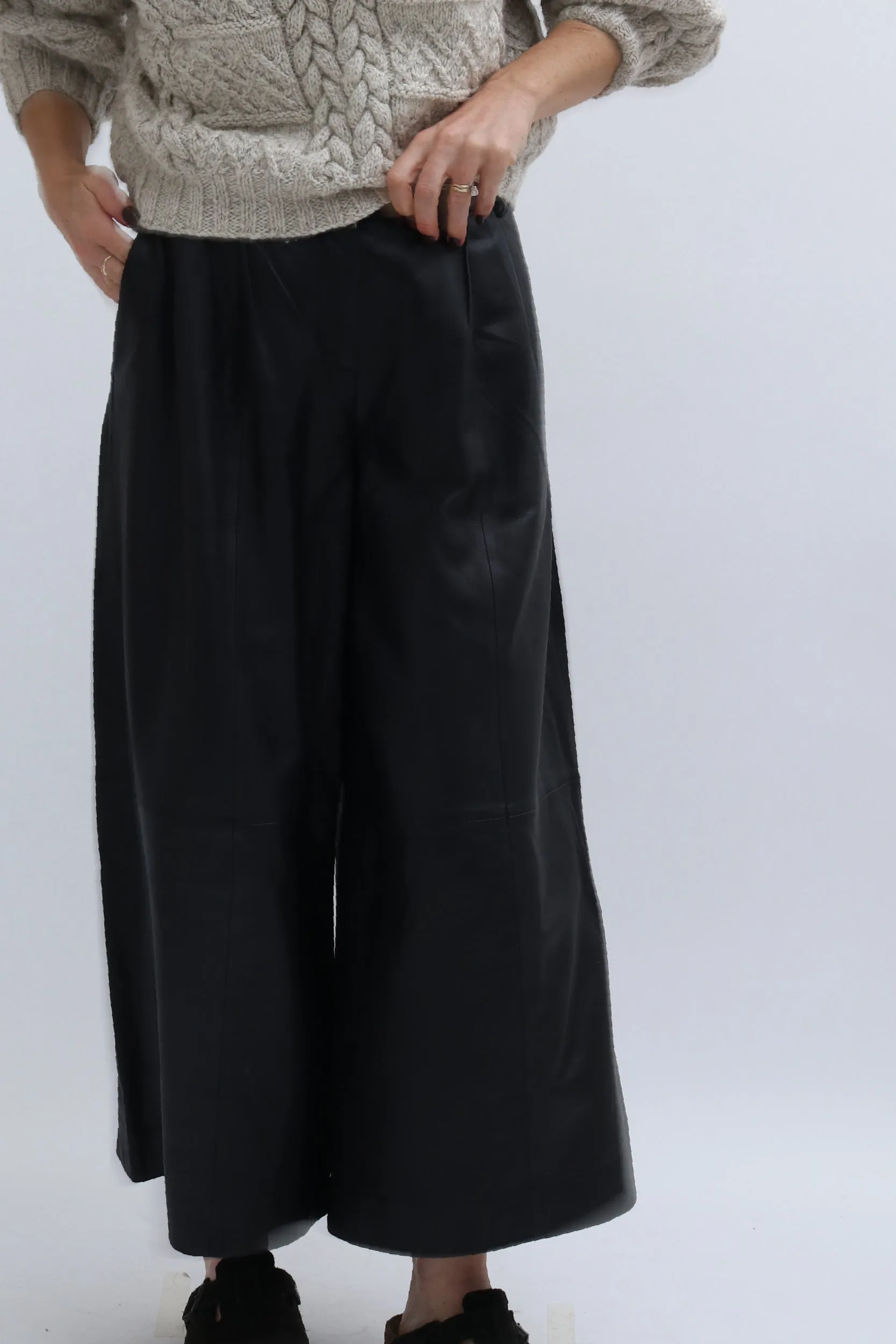 TIBI LEATHER CULOTTES