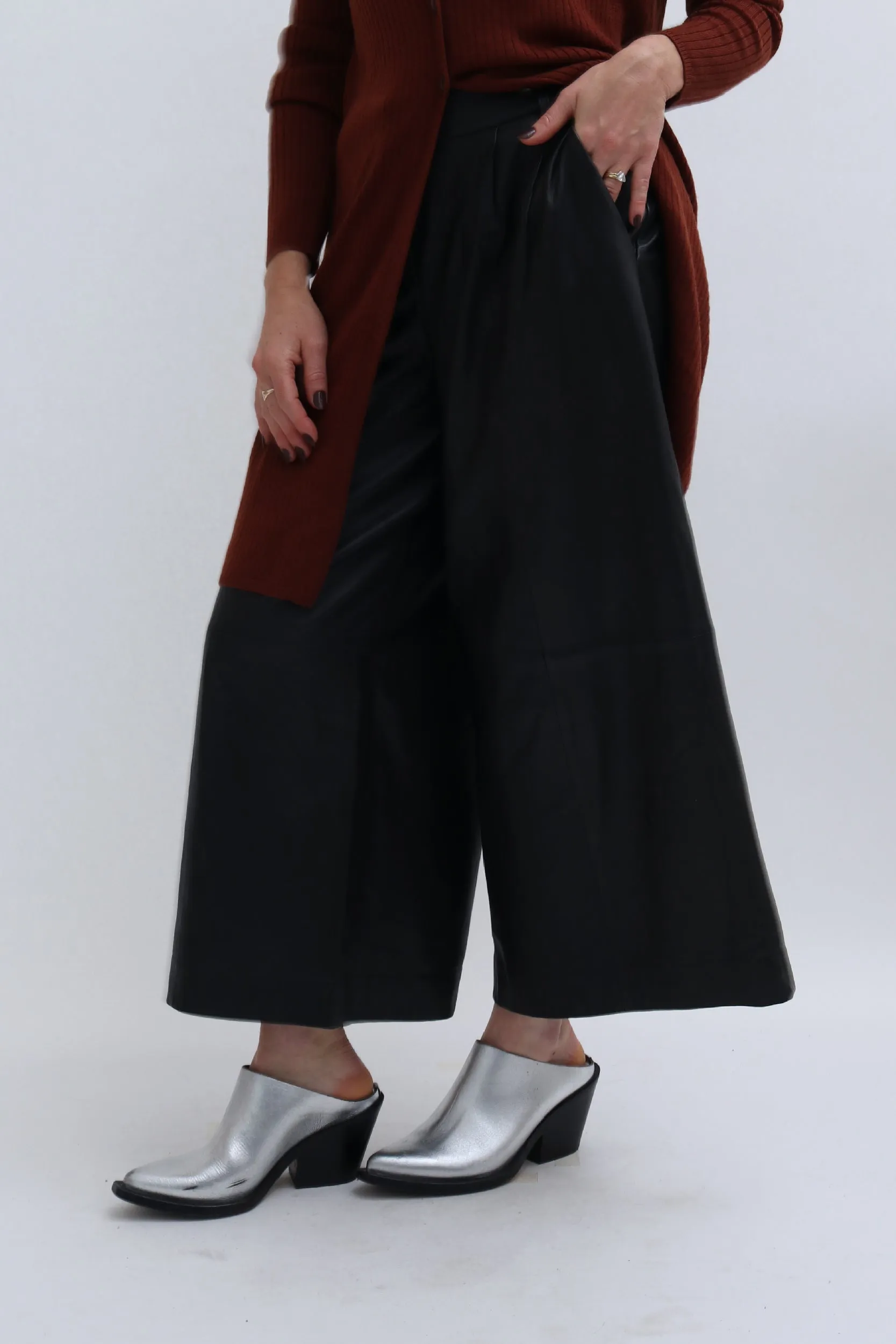 TIBI LEATHER CULOTTES