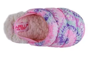 Toddler Girls Tie Dye Soft Boa Quilted Slipper