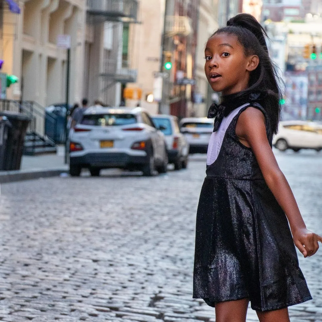 Tuxedo Dress | Black Velvet