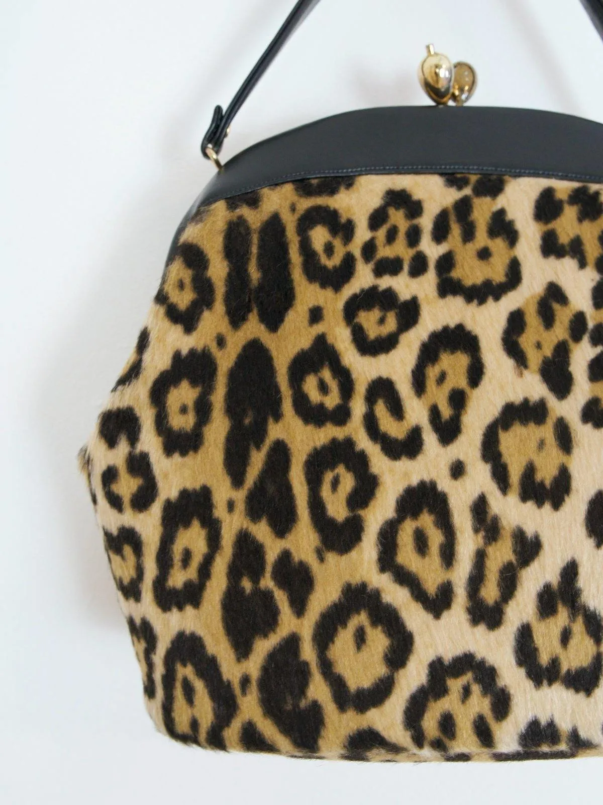 Vintage Leopard Fur Kisslock Bag