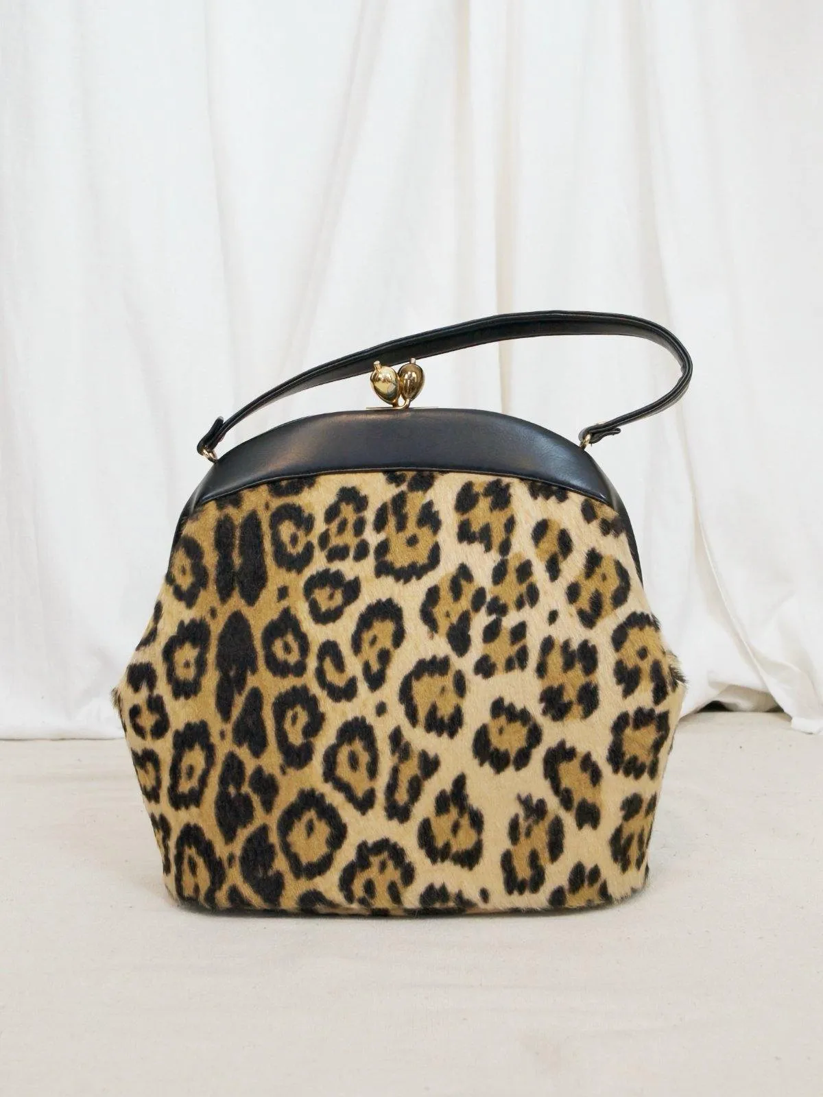 Vintage Leopard Fur Kisslock Bag