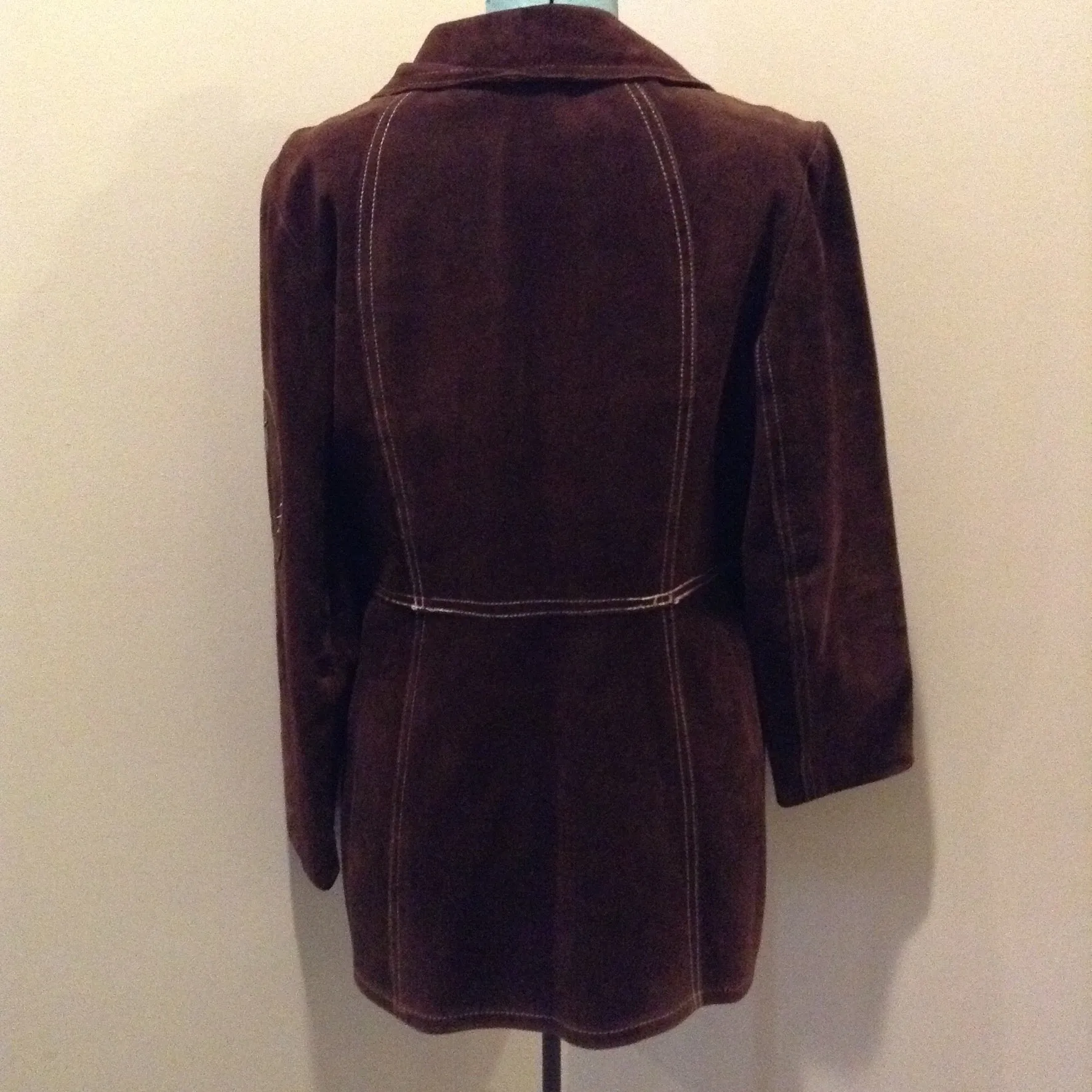 Vintage Sylvia Mark Brown Suede Belted Jacket, Made in Canada