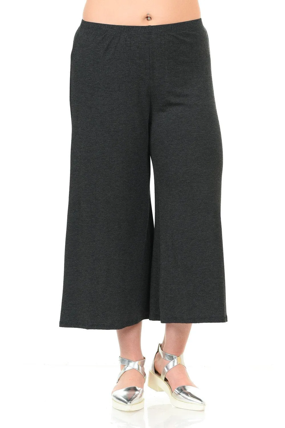 Wide Leg Crop Culottes Plus Size