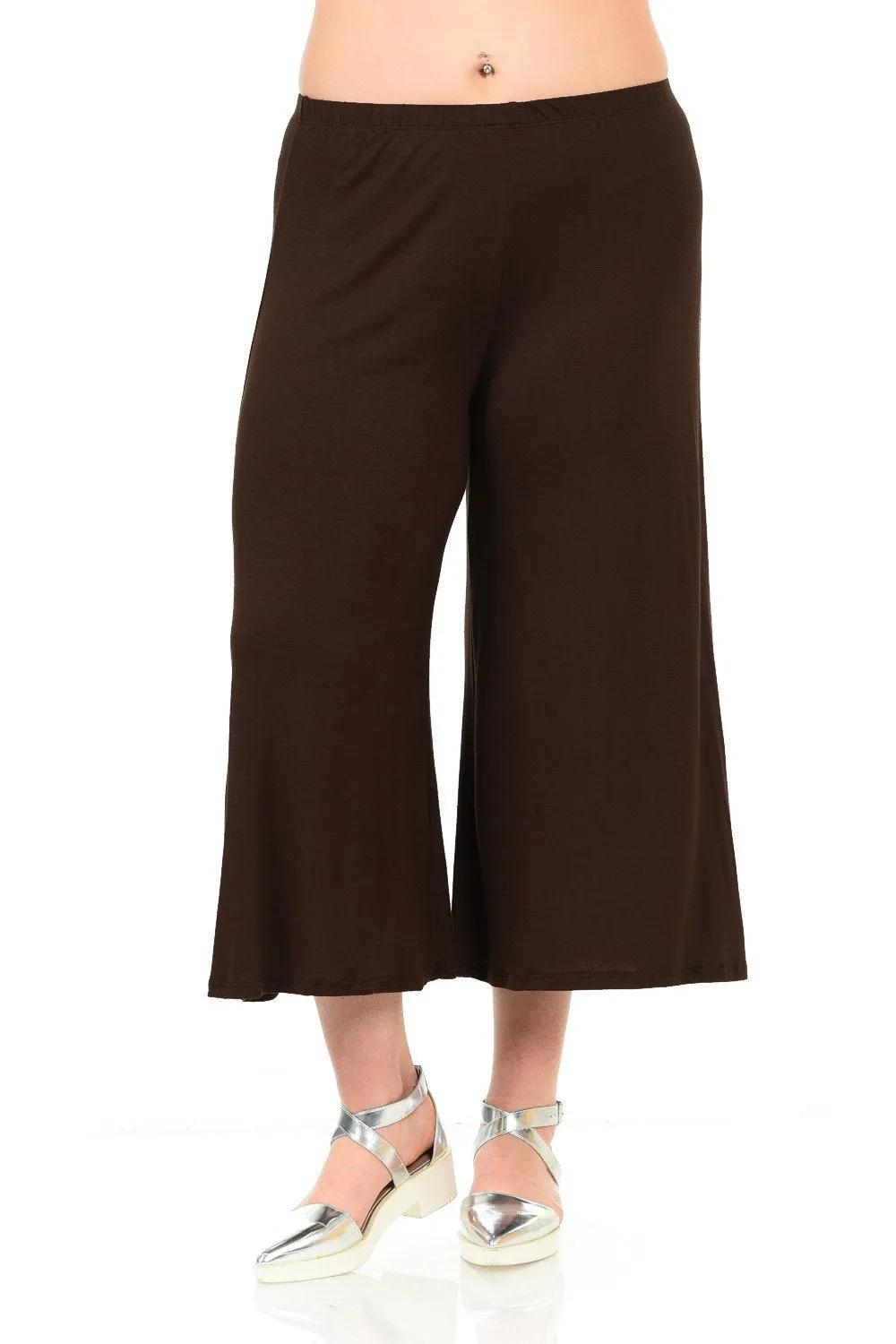 Wide Leg Crop Culottes Plus Size