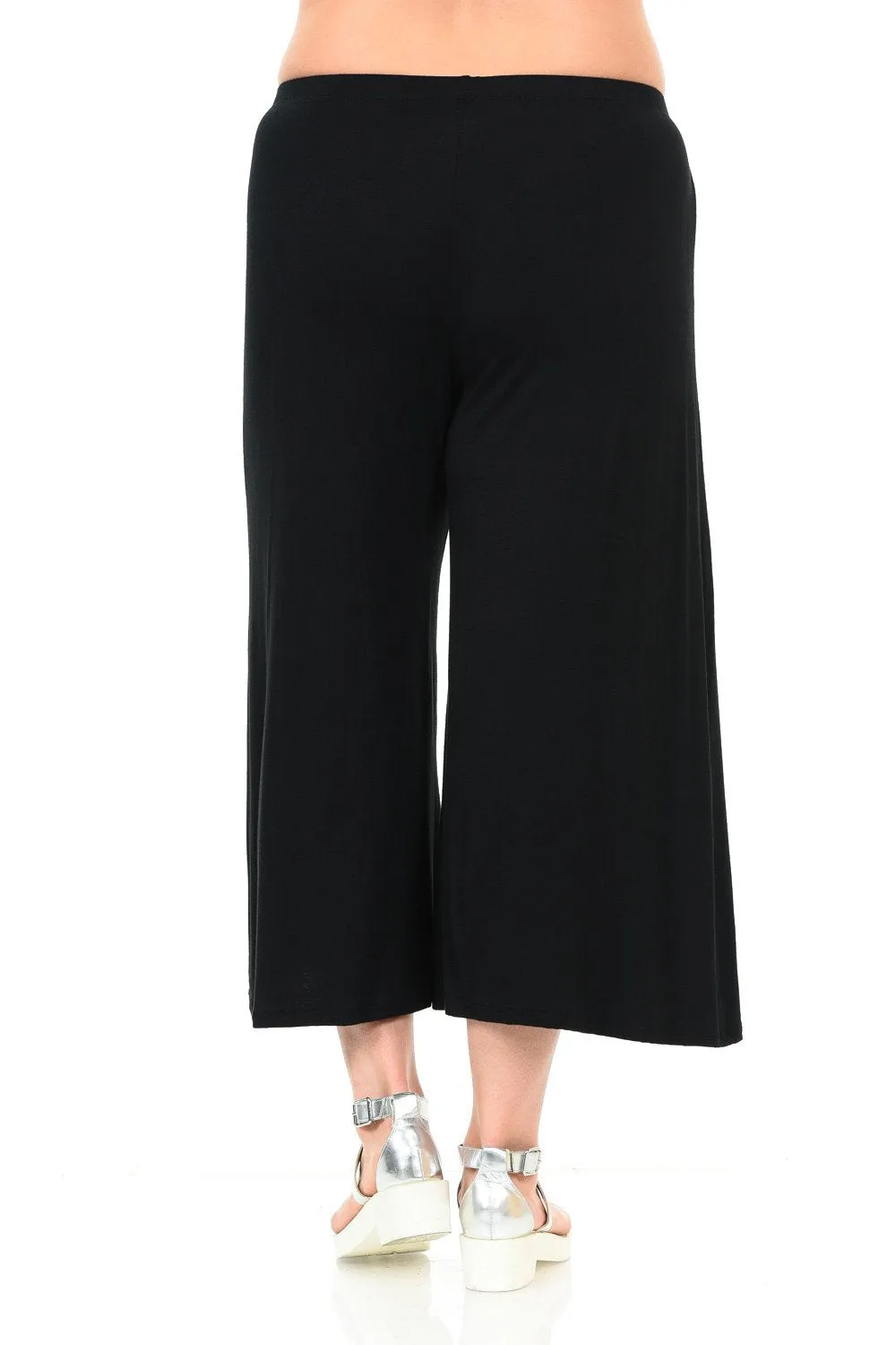 Wide Leg Crop Culottes Plus Size