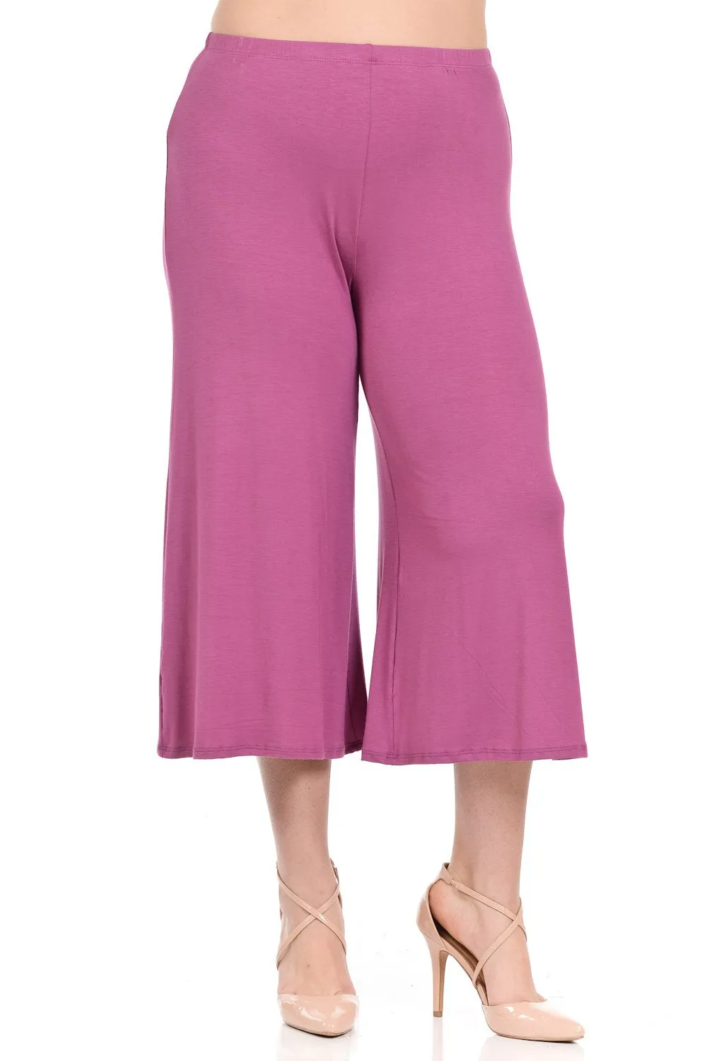 Wide Leg Crop Culottes Plus Size