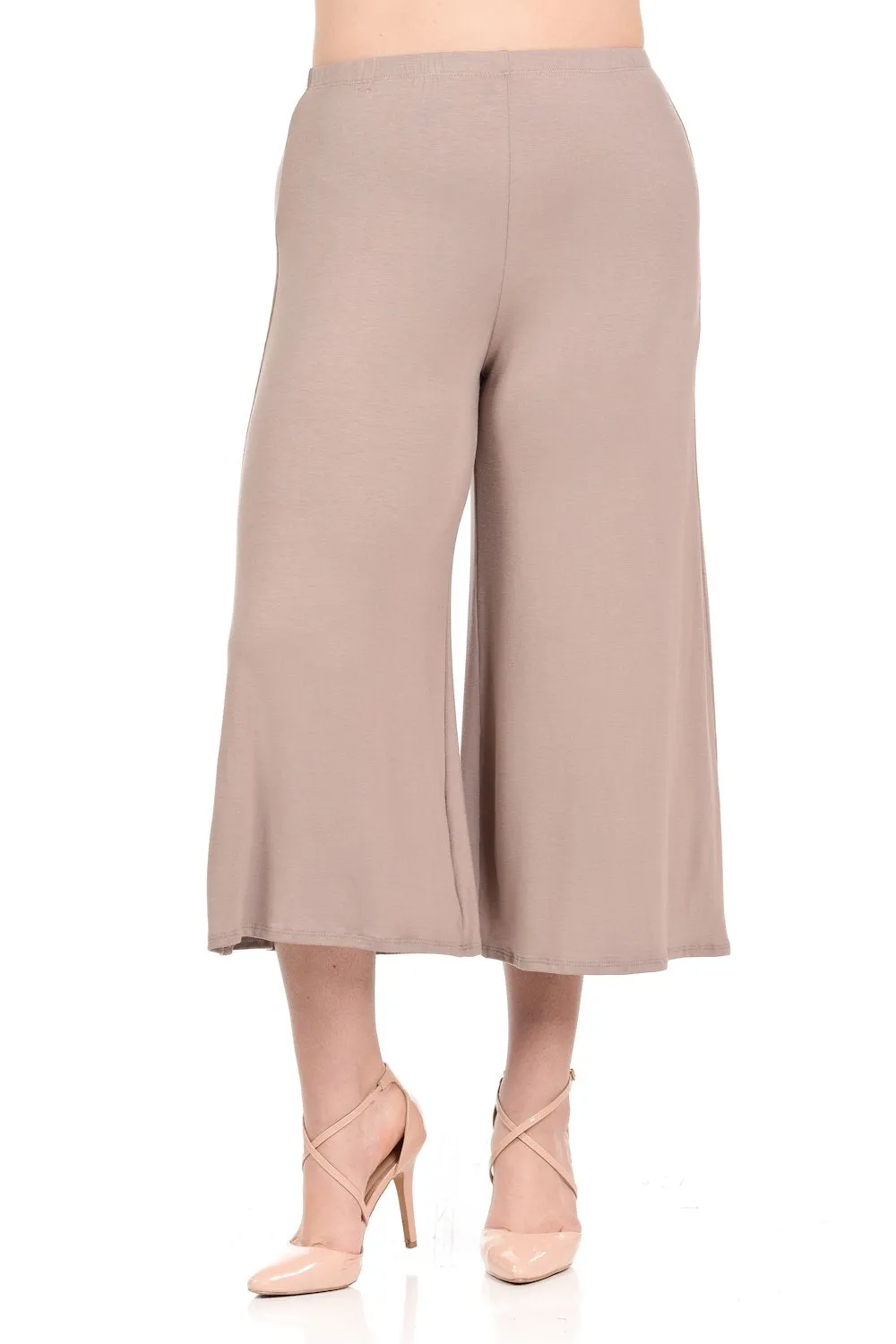 Wide Leg Crop Culottes Plus Size