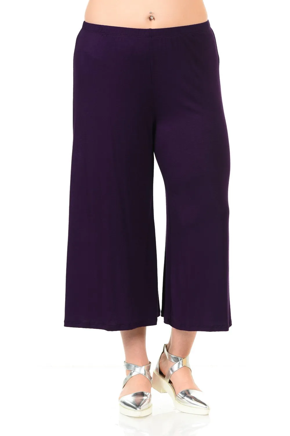 Wide Leg Crop Culottes Plus Size