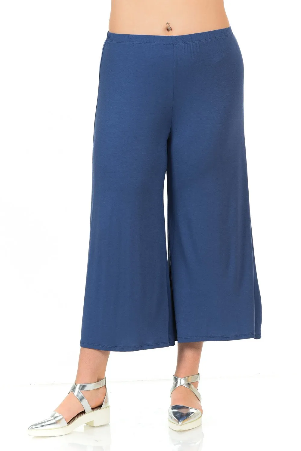 Wide Leg Crop Culottes Plus Size