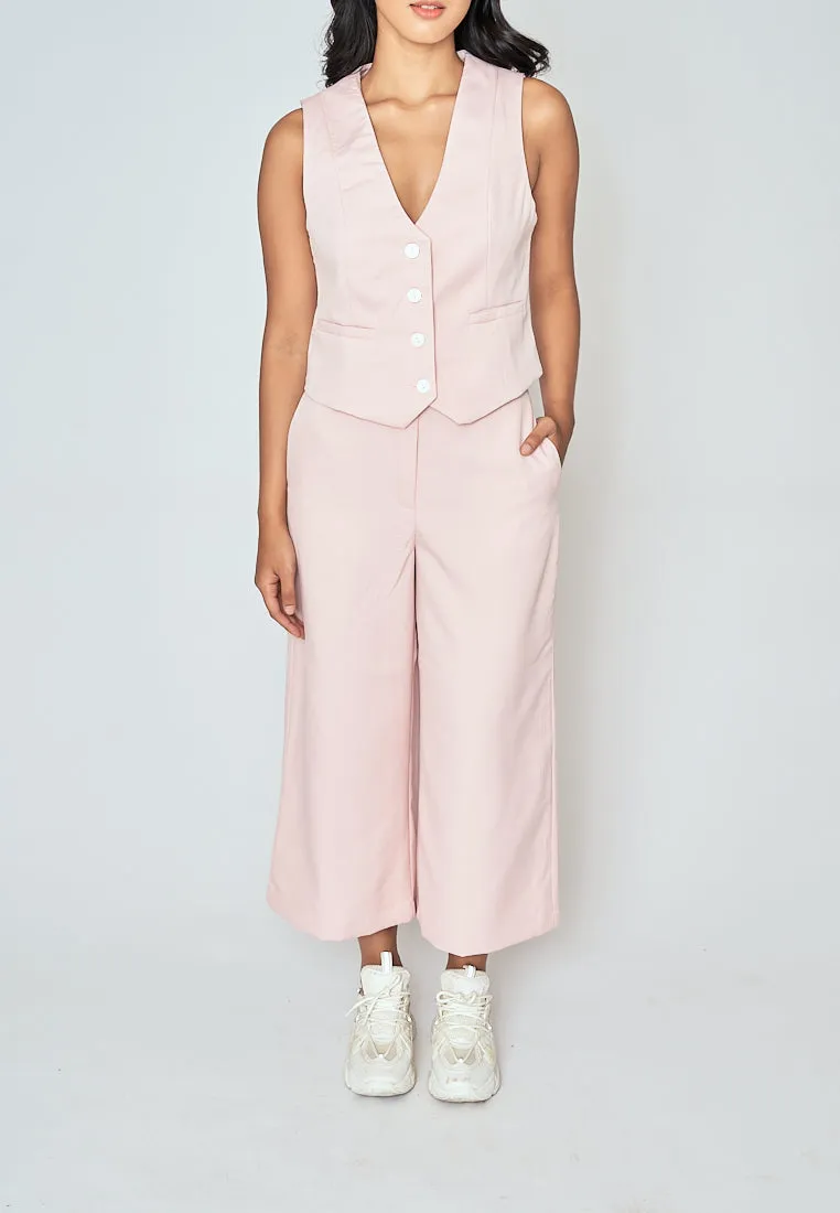 Will Blush Pink High Waist Wide Leg Trouser