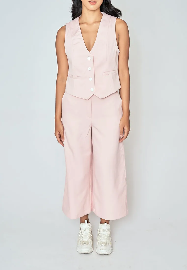 Will Blush Pink High Waist Wide Leg Trouser