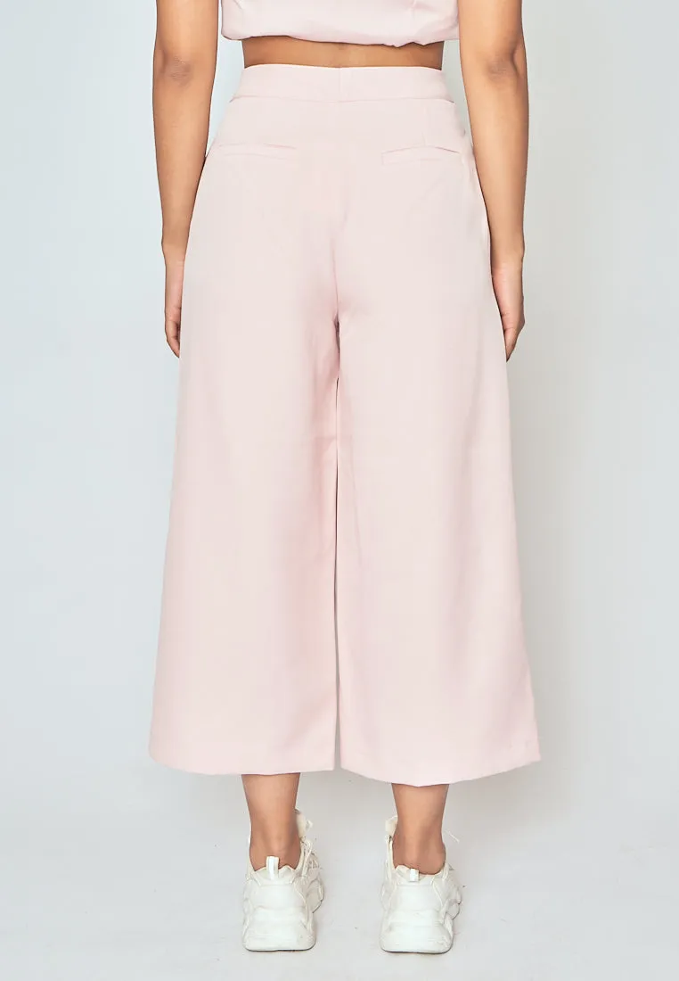 Will Blush Pink High Waist Wide Leg Trouser