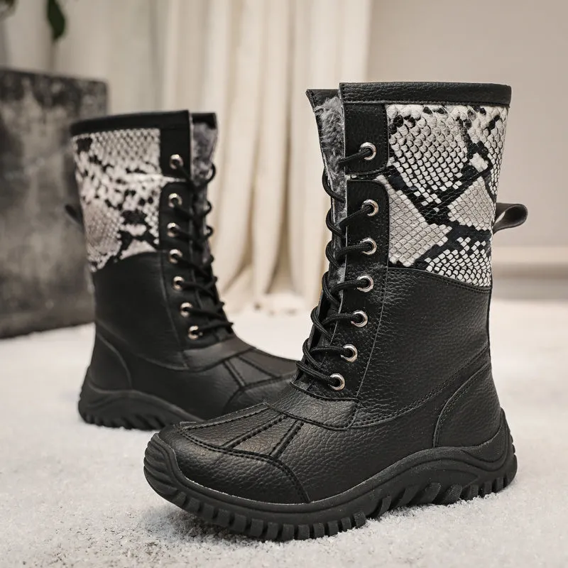 Winter Snow Boots Women Comfortable Ankle Boots Women Lace Up Warm Platform Boots