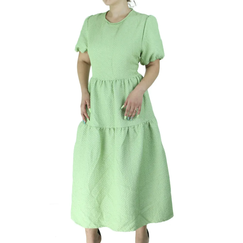 Women's Open-Back Long Casual Dress,Light Green